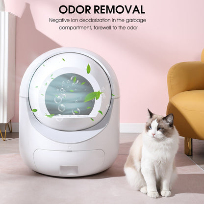 Intelligent cat litter box, automatically eliminates odors, application control, supports multiple cats with 5G and 2.4G WiFi at Purrfect Pet Kingdom