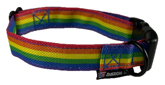 Rainbow Collars - Dog Collar - American Dog - Small 8” to 13” x 1” wide - sku - 45848450007299