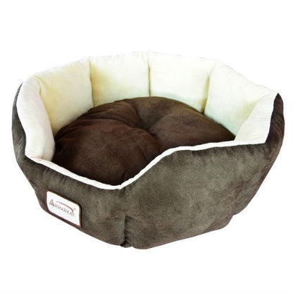 Pet Bed Round Oval Small Dogs Cats Mocha Beige 🛏️ - Pet Beds - Melrose Home Design
