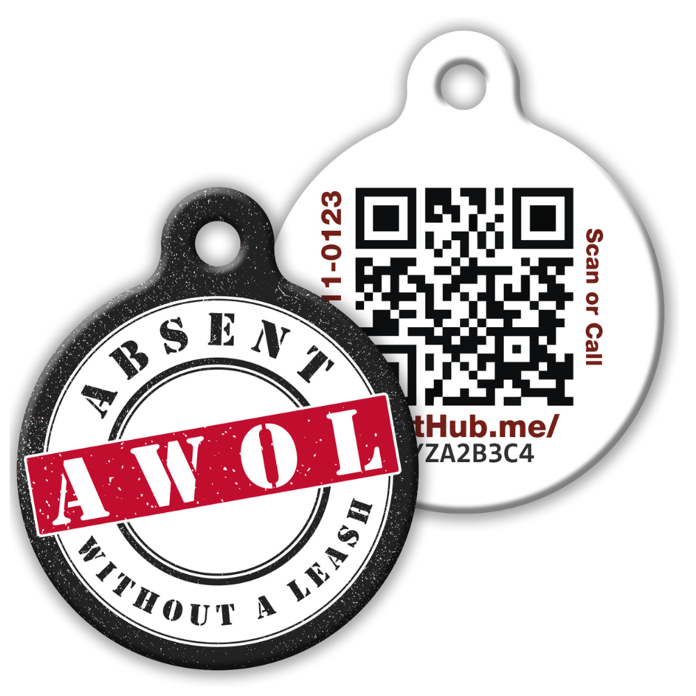 PetHub QR Pet ID Tag – Absent Without a Leash (AWOL) - Purrfect Pet Kingdom