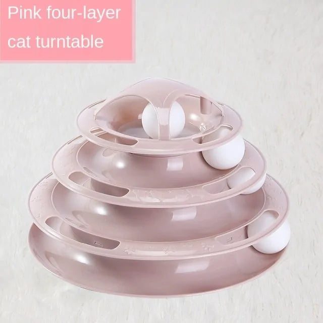 Turntable Balls 4 Layers Play Track Plate Cats Toys - Mimarta