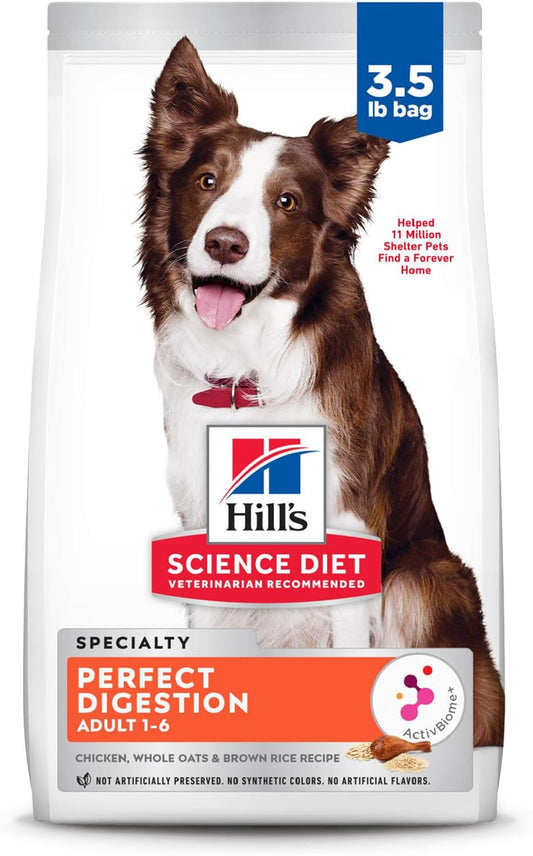 Hill's Science Diet Adult Perfect Digestion Chicken, Brown Rice & Whole Oats Recipe Dry Dog Food Bag - Science Diet Dry Dog Food - The Family Pet