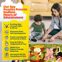 Alphabets Spy 48 Piece Floor Jigsaw Puzzle with Flashcards & Magnifying Glass