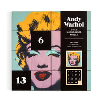 Andy Warhol Marilyn 2-in-1 Sliding Wood Puzzle Galison