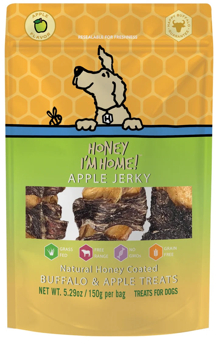 Dog Treats Buffalo Apple Jerky 5.29 Oz 🦬