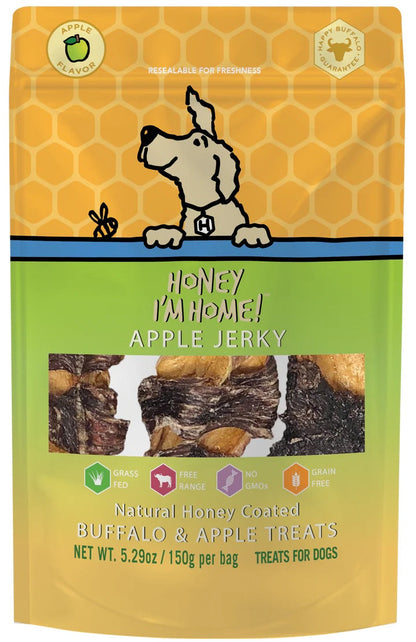 Dog Treats Buffalo Apple Jerky 5.29 Oz 🦬