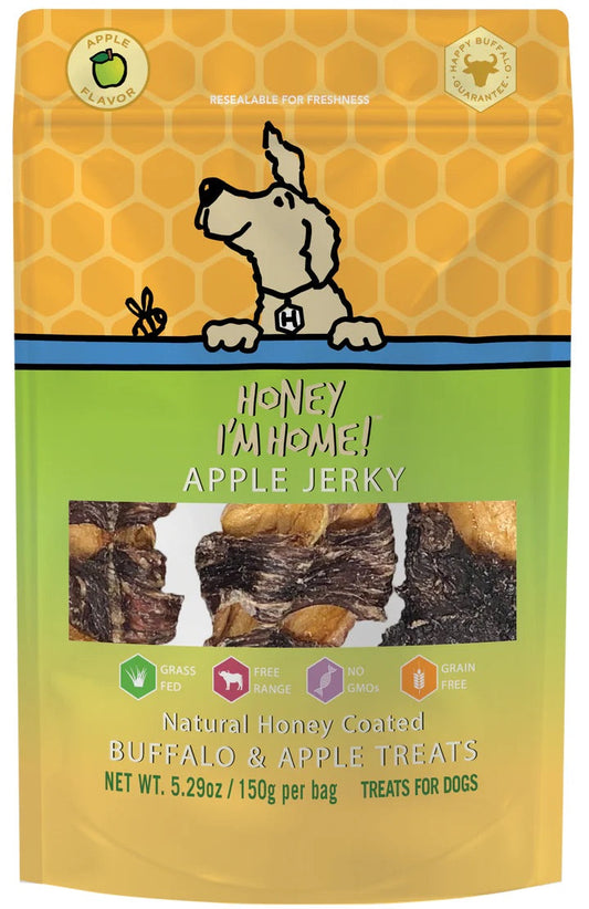 Dog Treats Buffalo Apple Jerky 5.29 Oz 🦬