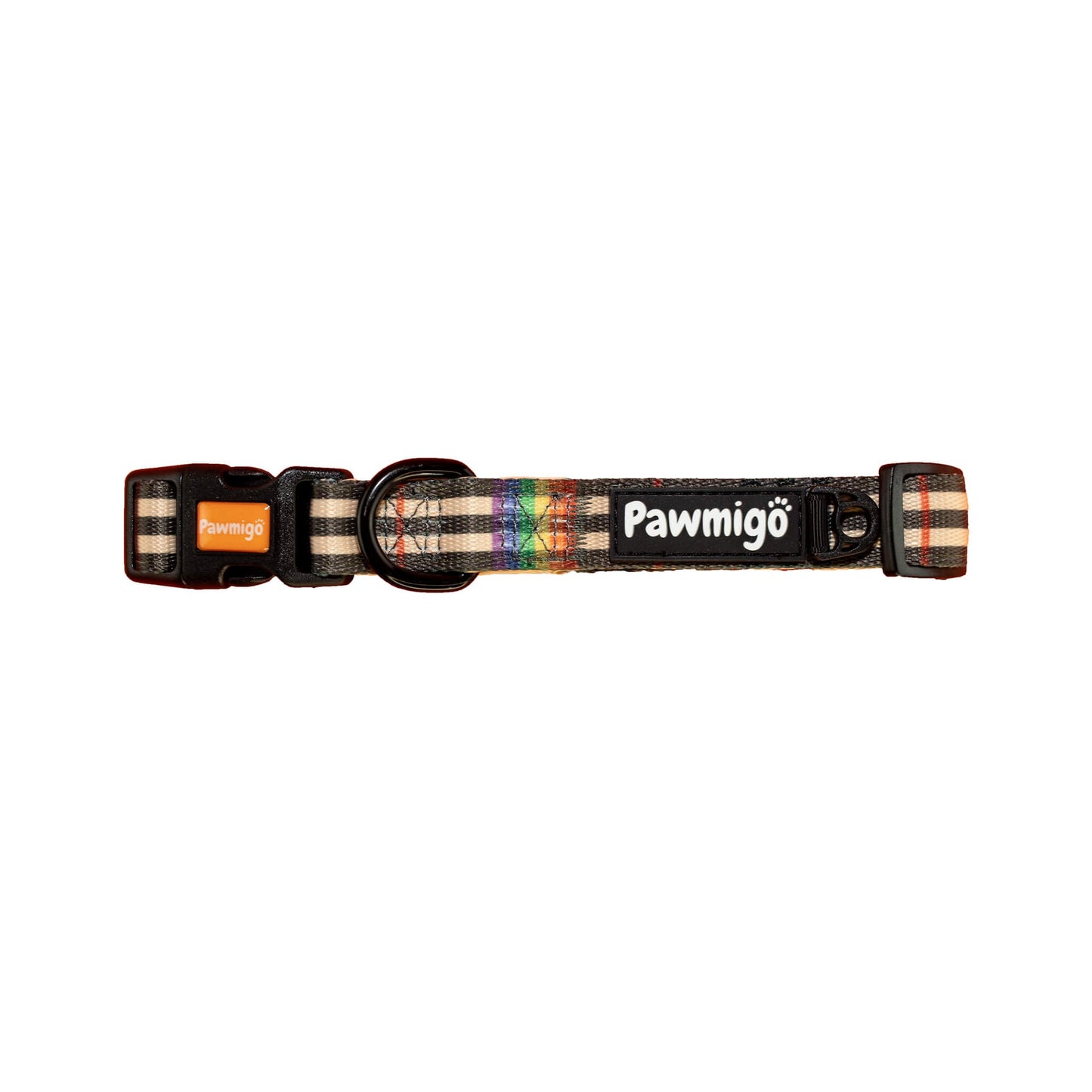 Rainbow Plaid Collar - Dog Harnesses - Pawmigo