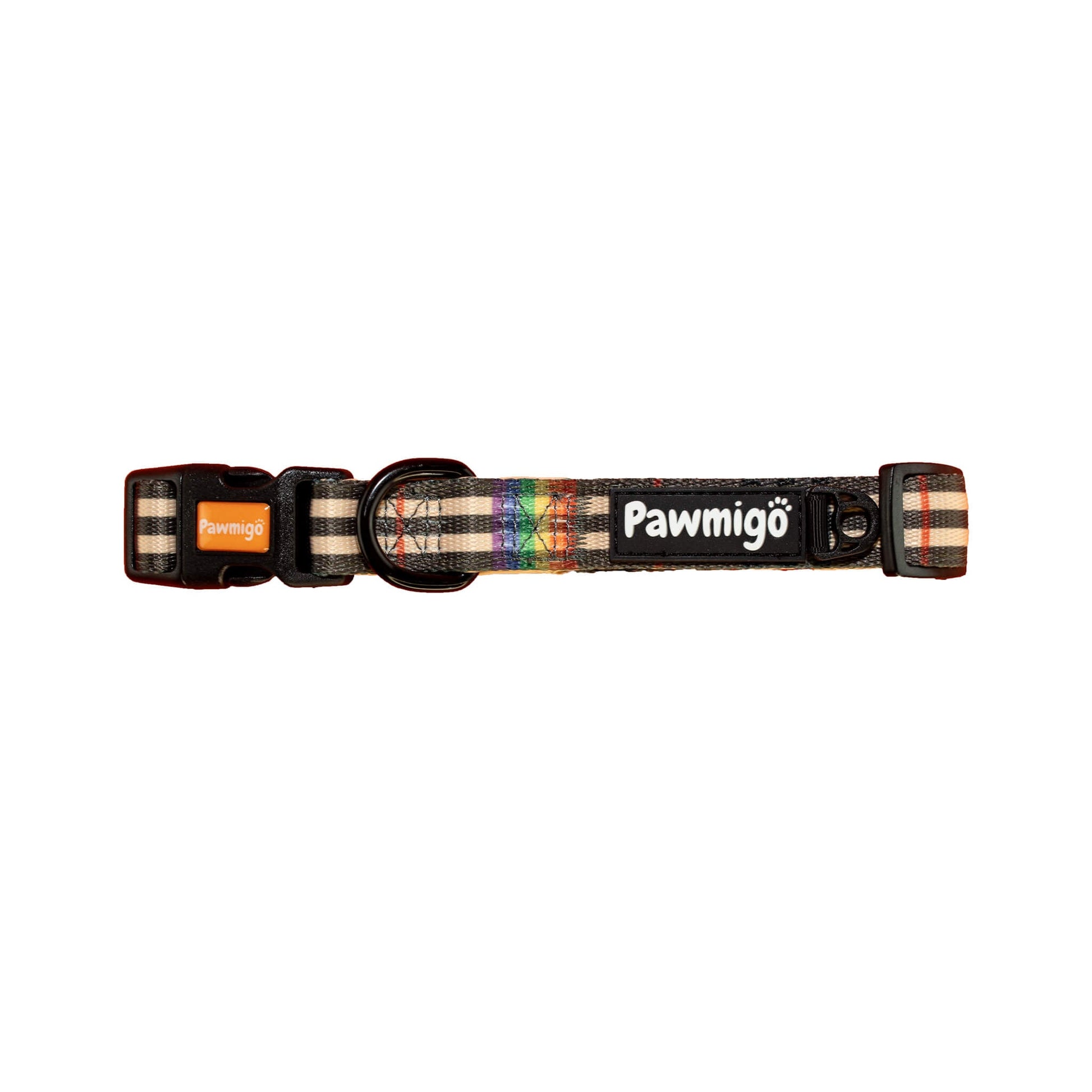 Rainbow Plaid Collar - Dog Harnesses - Pawmigo