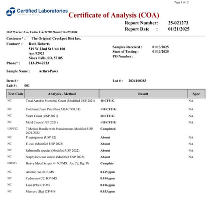 Arthri-Pawz ? with Glucosamine for Cats and Dogs