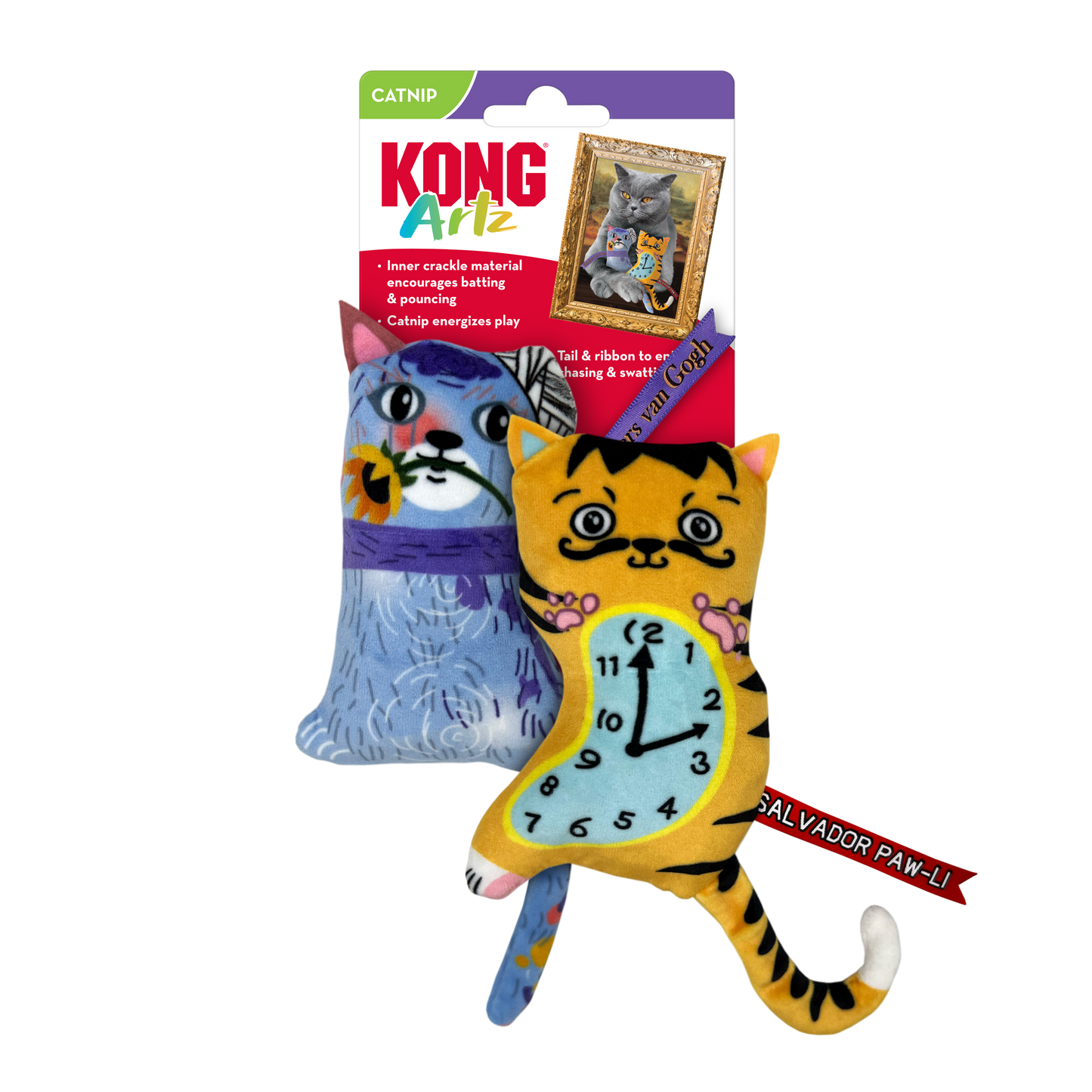 Kong Cat Artz Dali / van Gogh (2pk) - Cat Toy - The Family Pet