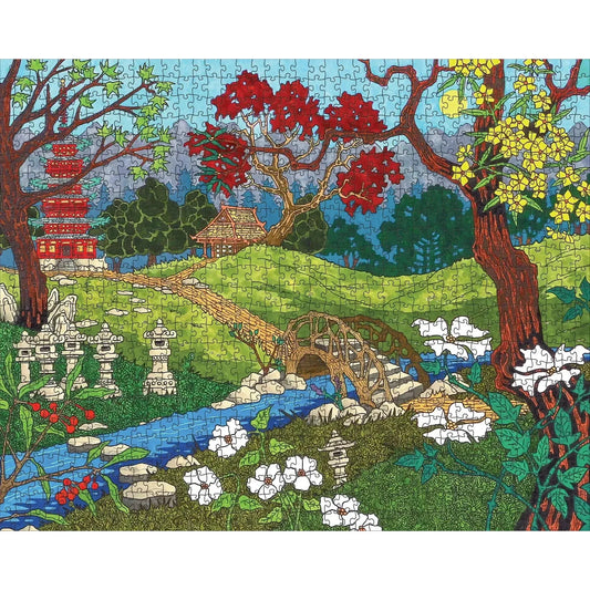 At the Japanese Garden 1000 Piece Jigsaw Puzzle Pomegranate