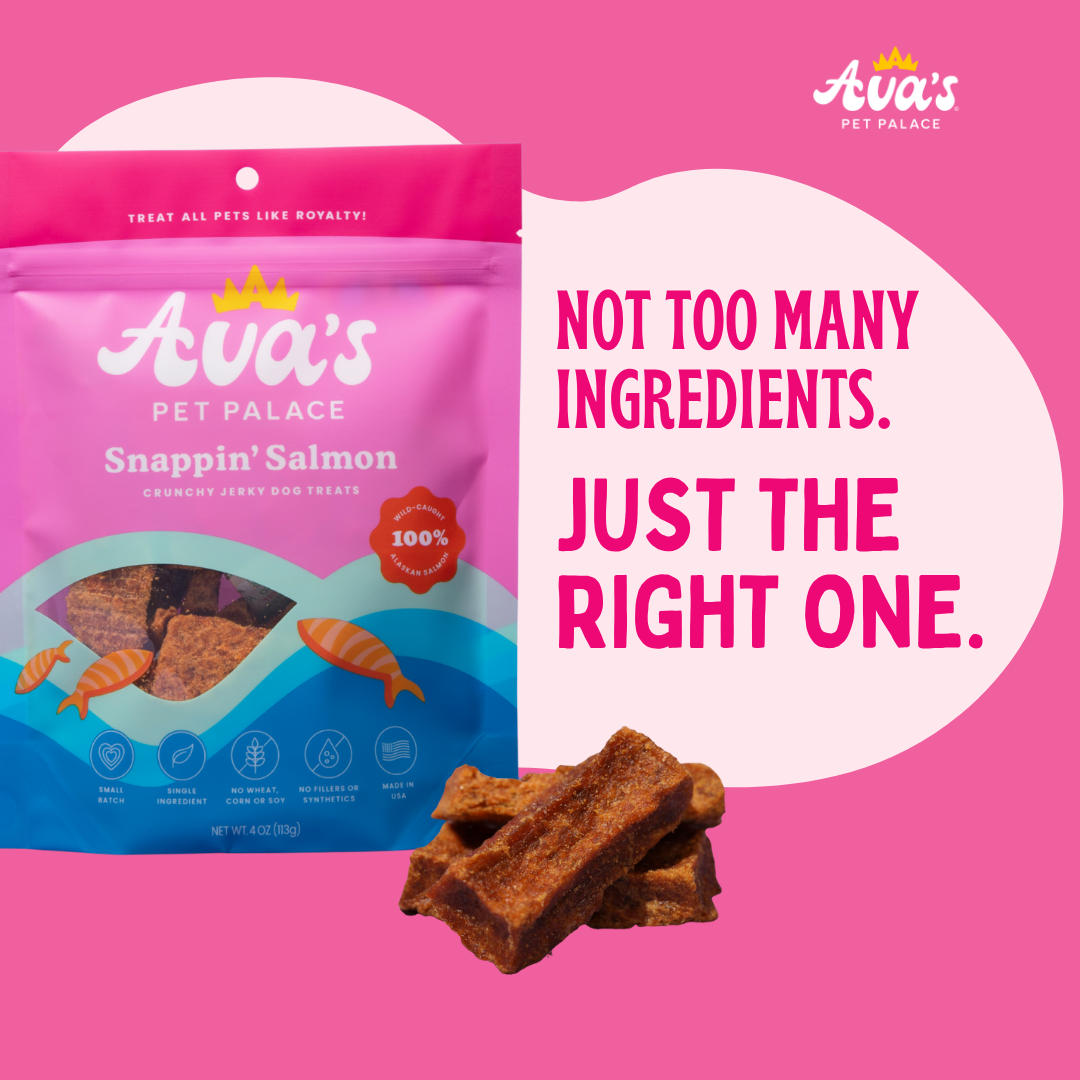 Ava's Pet Palace Crunchy Jerky Dog Treats Bag - Snappin' Salmon