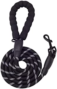 6 FT Dog Leash for Large and Medium Dogs-Black