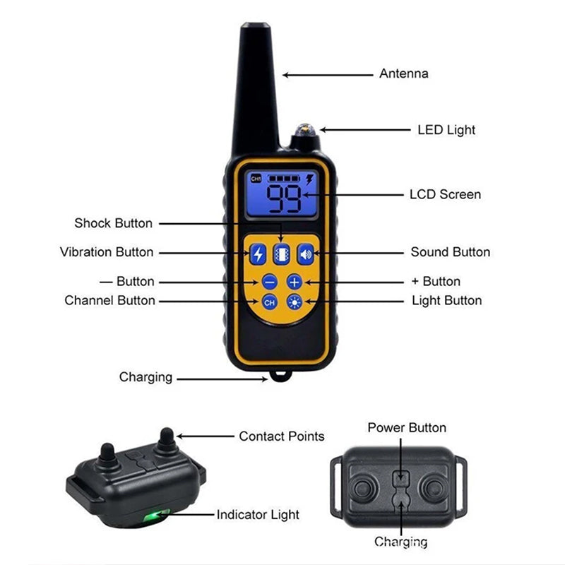 V.I.P Digital Presence vibration anti bark collar for dogs with remote control, LCD screen, and adjustable settings