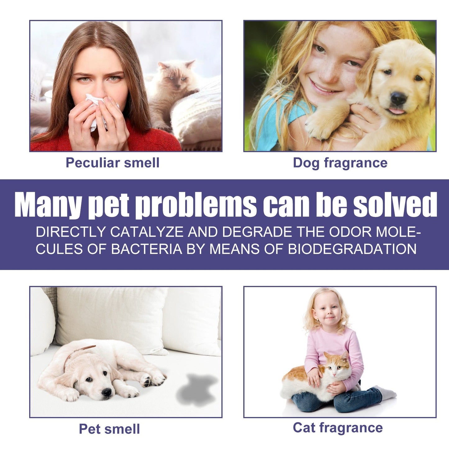 Pet Deodorant Spray for Cats and Dogs - Eliminates Odors, Urine Smell, Body Odor, and Feces Odor, Air Freshener Mist