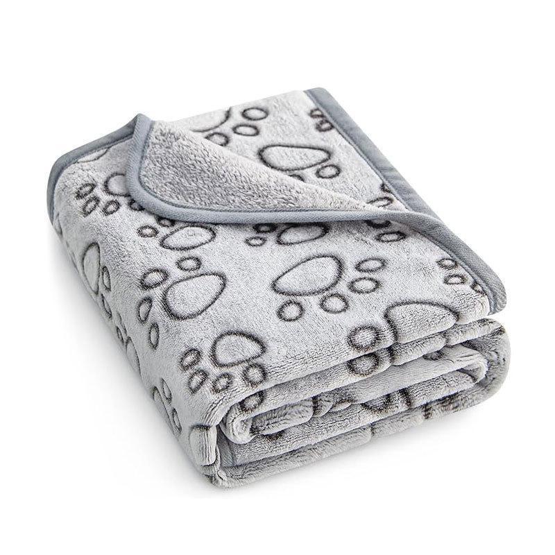 Pet Blanket Warm Cut Flower Footprint Cover Blanket Cat Dog Mat Fleece Embossed Pet Blanket - Purrfect Pet Kingdom