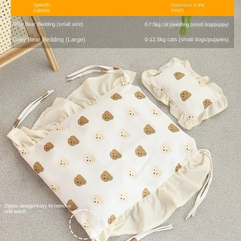 Cat Bed Solid Wood Removable Princess Style 🛏️