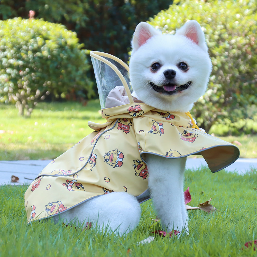 New Pet Clothes Waterproof Reflective Cape Raincoat Transparent PU Leather Dog Raincoat - Purrfect Pet Kingdom
