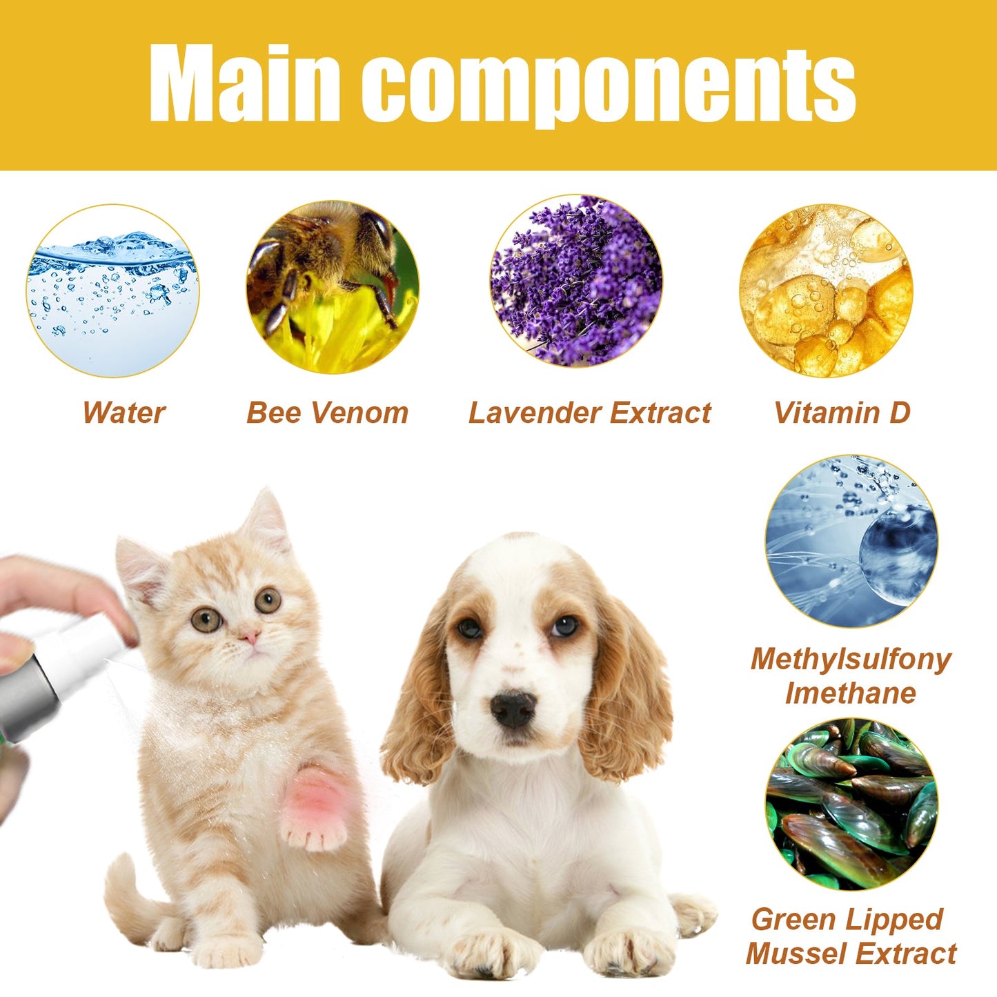 Pet Joint Repair Spray, Cats And Dogs Relieve Body Joint Soreness Muscles And Bone Care Spray