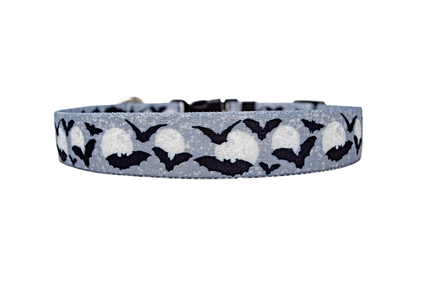 Moon Black and White with Bats Dog Collar