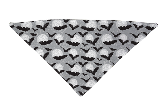 Moon Black and White with Bats Dog Bandana