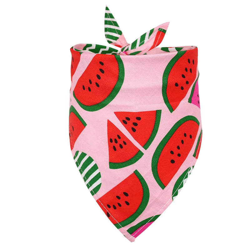 Pet Accessories Summer Pet Drool Towel Fruit Style Pet Scarf Pure Cotton Dog Triangle Scarf - Purrfect Pet Kingdom