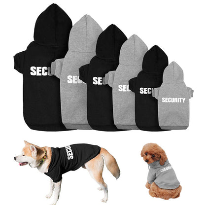 Security Printed Dog Hoodie for Warmth and Winter Pet Comfo