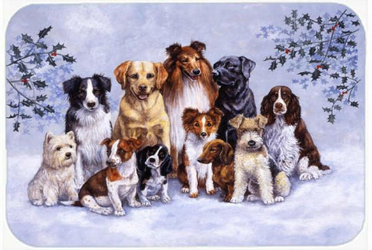 Winter Dogs Glass Cutting Boards – Durable, Decorative Kitchen Art Large BDBA316ALCB