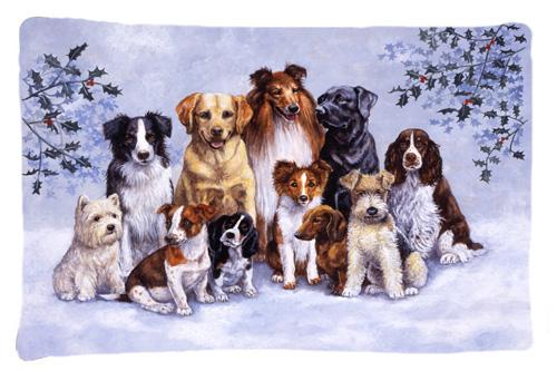 Winter Dogs Fabric Standard Pillowcase – Artistic Decorative Front, White Back