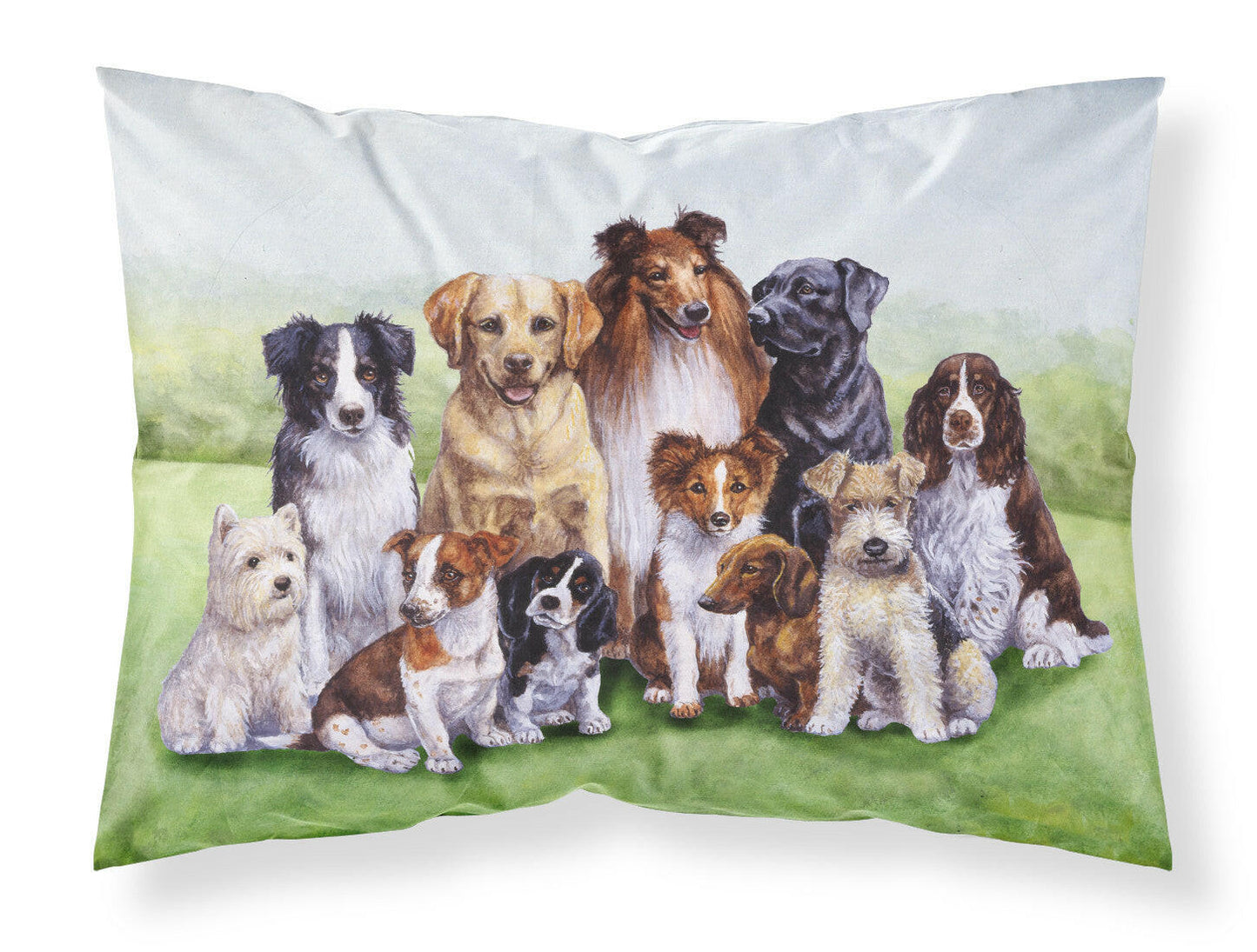 Springtime Dogs Fabric Standard Pillowcase – Artistic Decorative Front, White Back BDBA316BPILLOWCASE