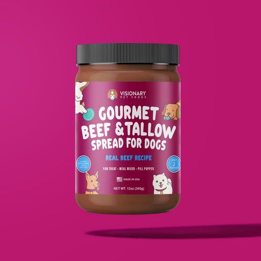 Beef and Beef Tallow Meat Spread | NEW 12oz Jar - Dog Treat - Visionary Pet Foods