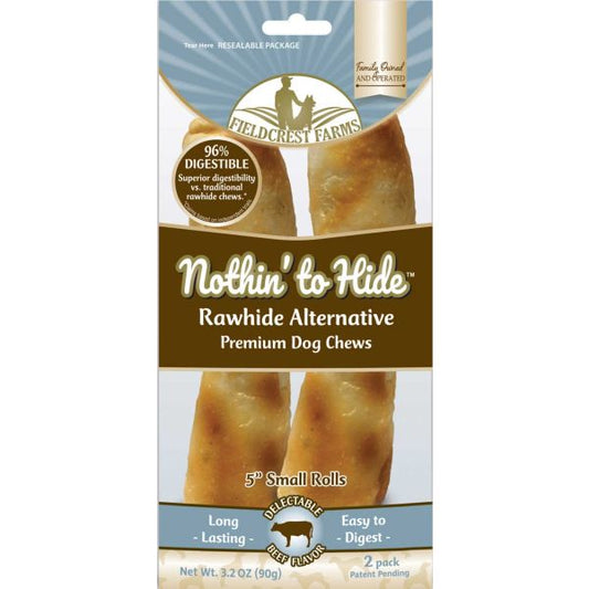 Beef Dog Chews Nothin' To Hide Roll 4-5in 2pk 3.2oz 🥩