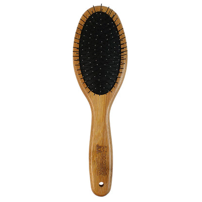 Bamboo Groom Oval Pin Brush with Stainless Steel Pins- Large