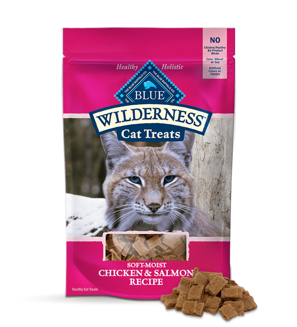 Blue Buffalo Blue Wilderness Soft - Moist Cat Treats Chicken and Salmon Treats (2oz) - Blue Buffalo Dried Cat Treats - The Family Pet