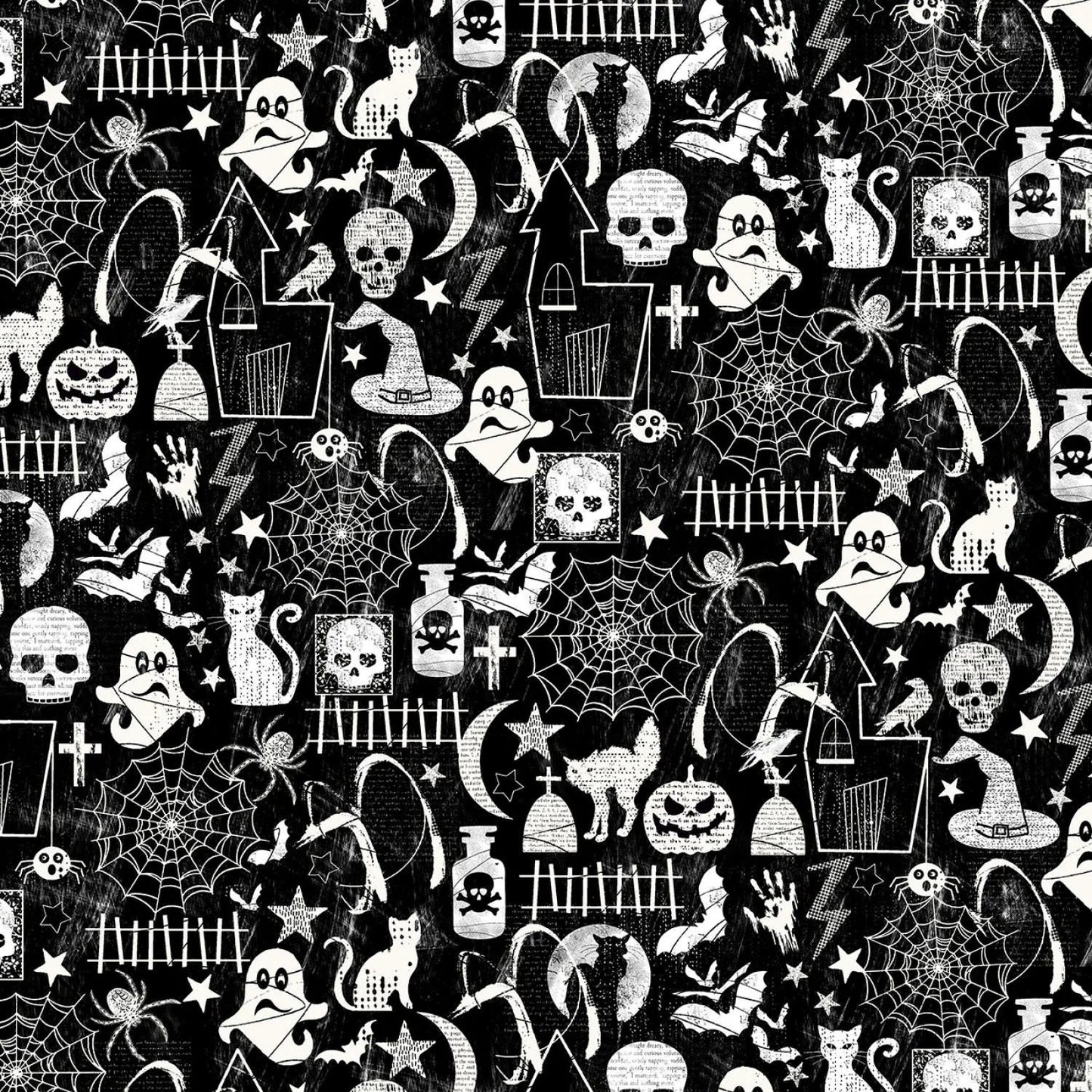 Dog Bandana - B&W Halloween