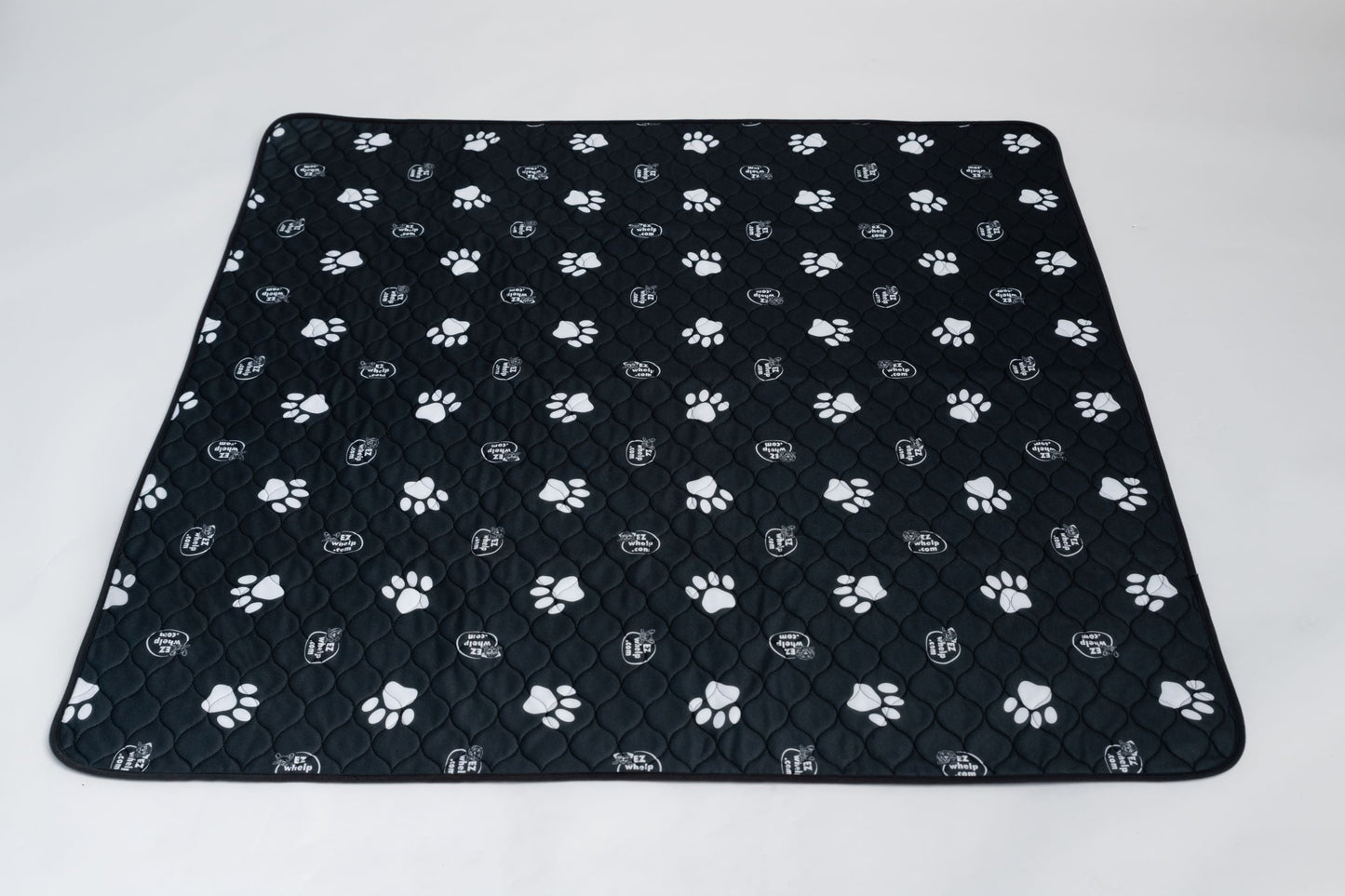 Black & White Slip Resistant Paw Print Pad/Mat, 2 Pack - Dog Crate Blanket - EZwhelp