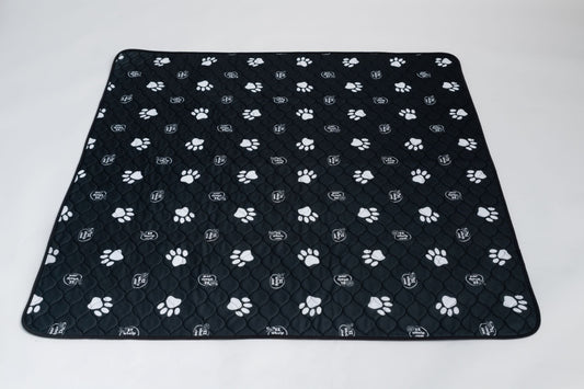 Black & White Slip Resistant Paw Print Pad/Mat, 2 Pack - Dog Crate Blanket - EZwhelp