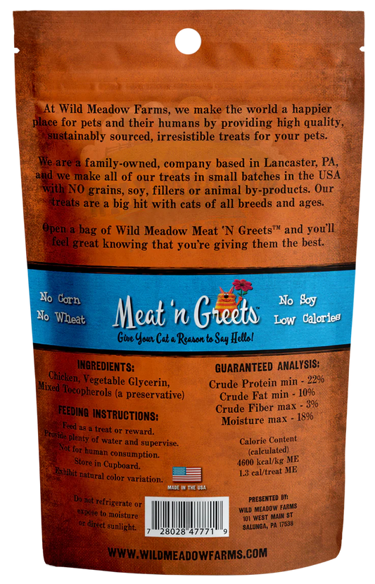 Wild Meadow Farms Meat N Greets Chicken 2Oz Cat Treats
