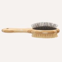 Two-Sided Pet Brush – Bristle & Wire for Shedding &