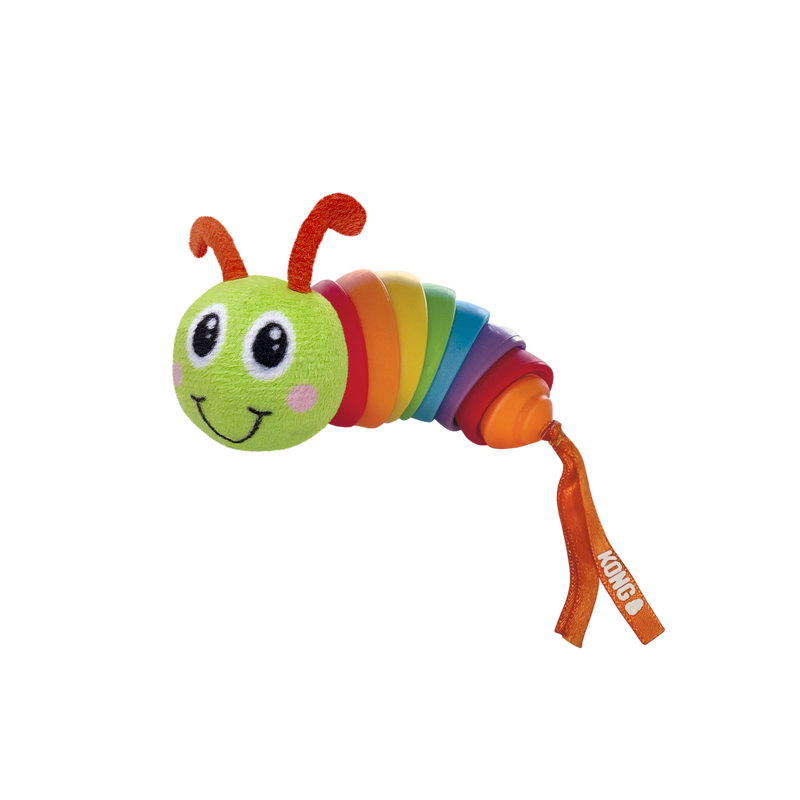 Cat Toy Kong Bat-a-bout Clackz Caterpillar Wiggling Interactive - Purrfect Pet Kingdom