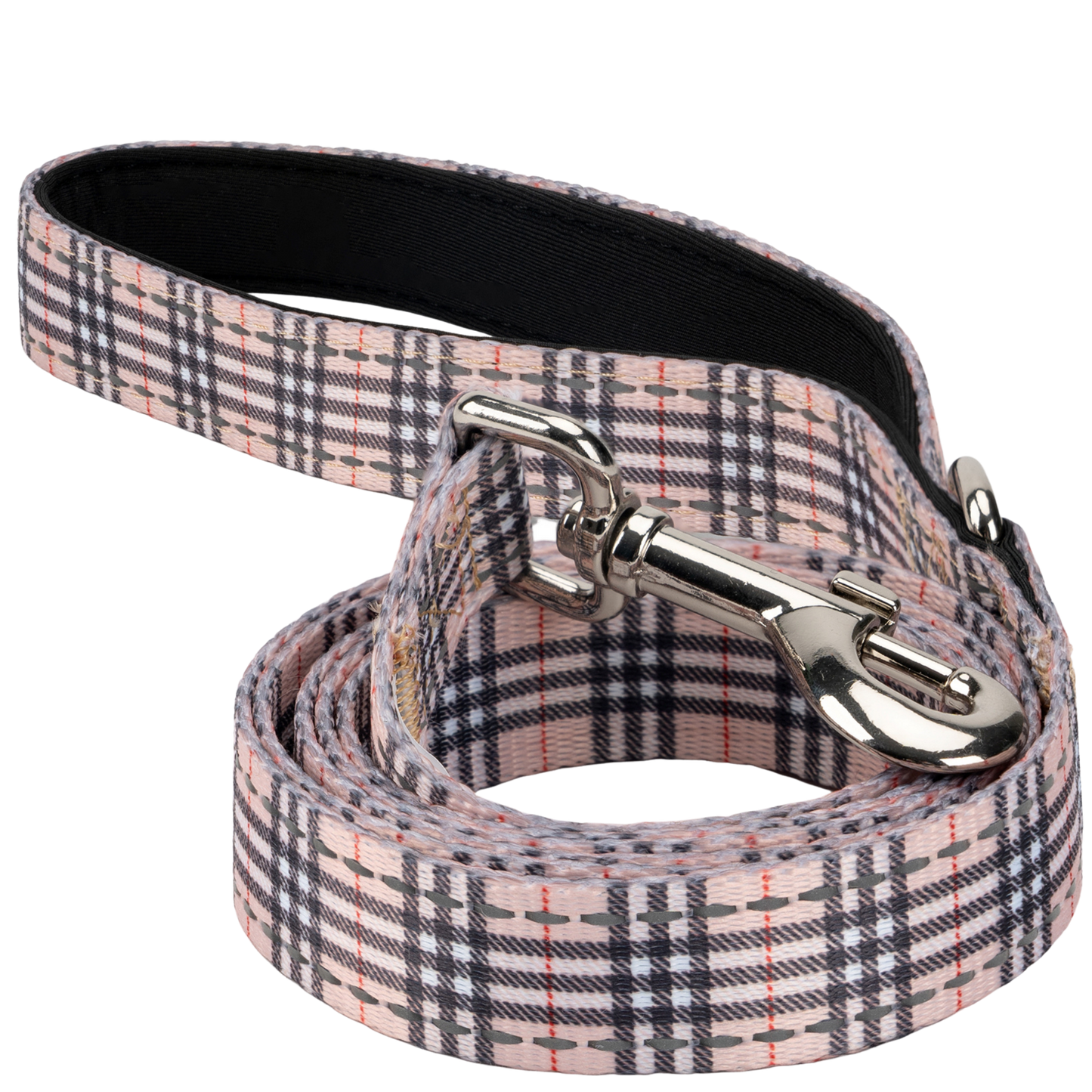 Dog Leash EcoBark Tan Plaid Leash- Padded Comfort Grip Leash - main product image for dog leash
