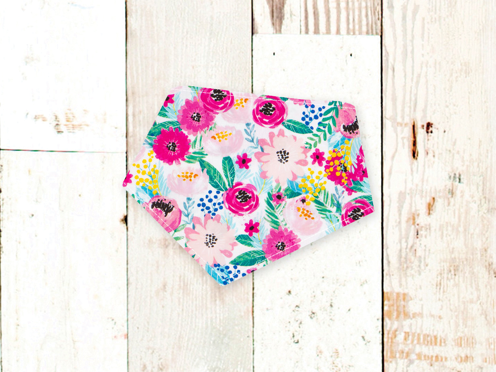 Dog Bandana Floral Berry Flowers Pet Scarf Garden