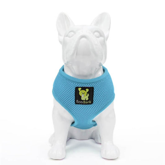 EcoBark Sky Blue Dog Harness - Over-the-Head Soft Mesh Dog