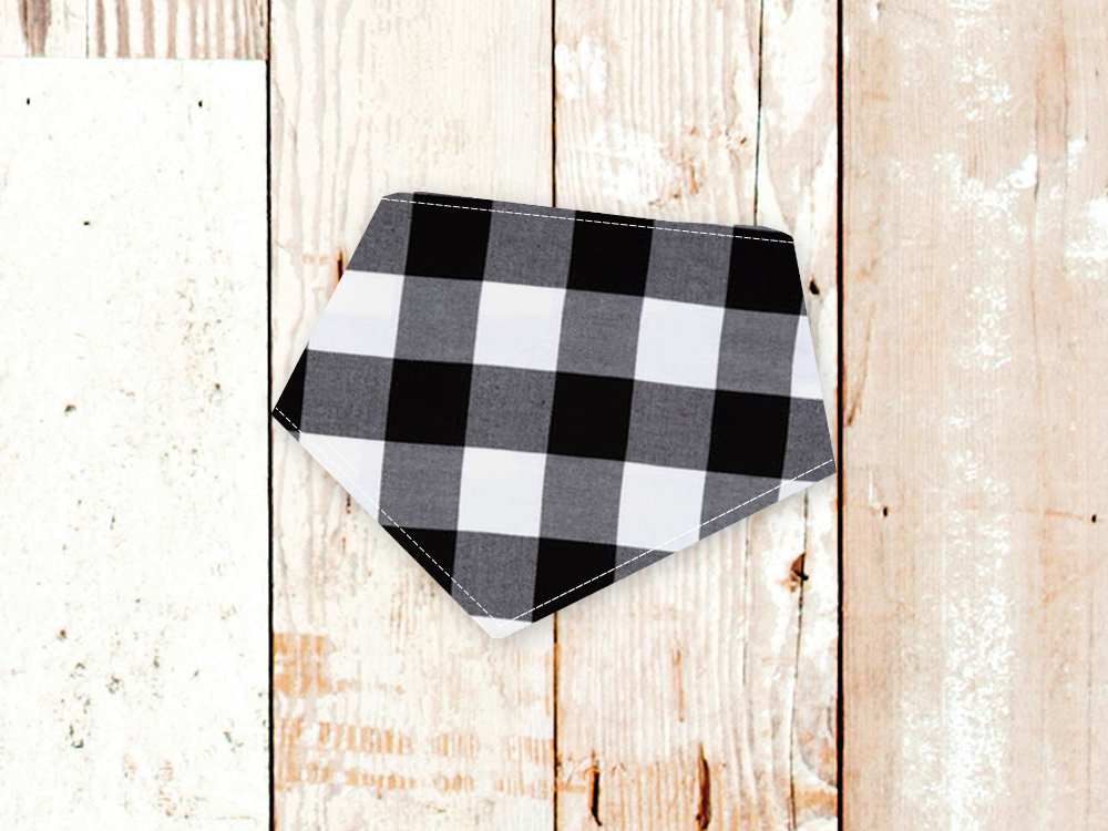Black & White Check Dog Bandana