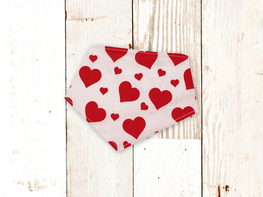 Dog Bandana Valentine Blush Hearts Pink Pet Scarf