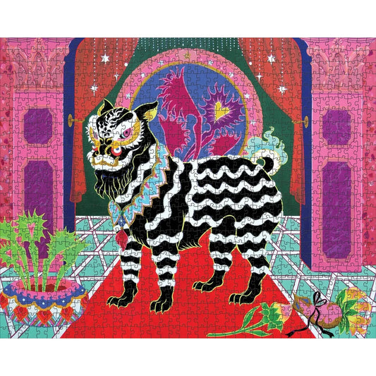 Black Lion, Black Ribbon 1000 Piece Jigsaw Puzzle Pomegranate