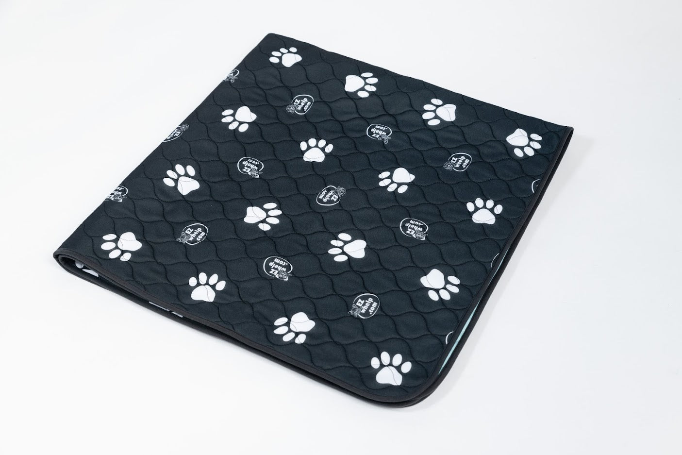 Black & White Slip Resistant Paw Print Pad/Mat, 2 Pack - Dog Crate Blanket - EZwhelp
