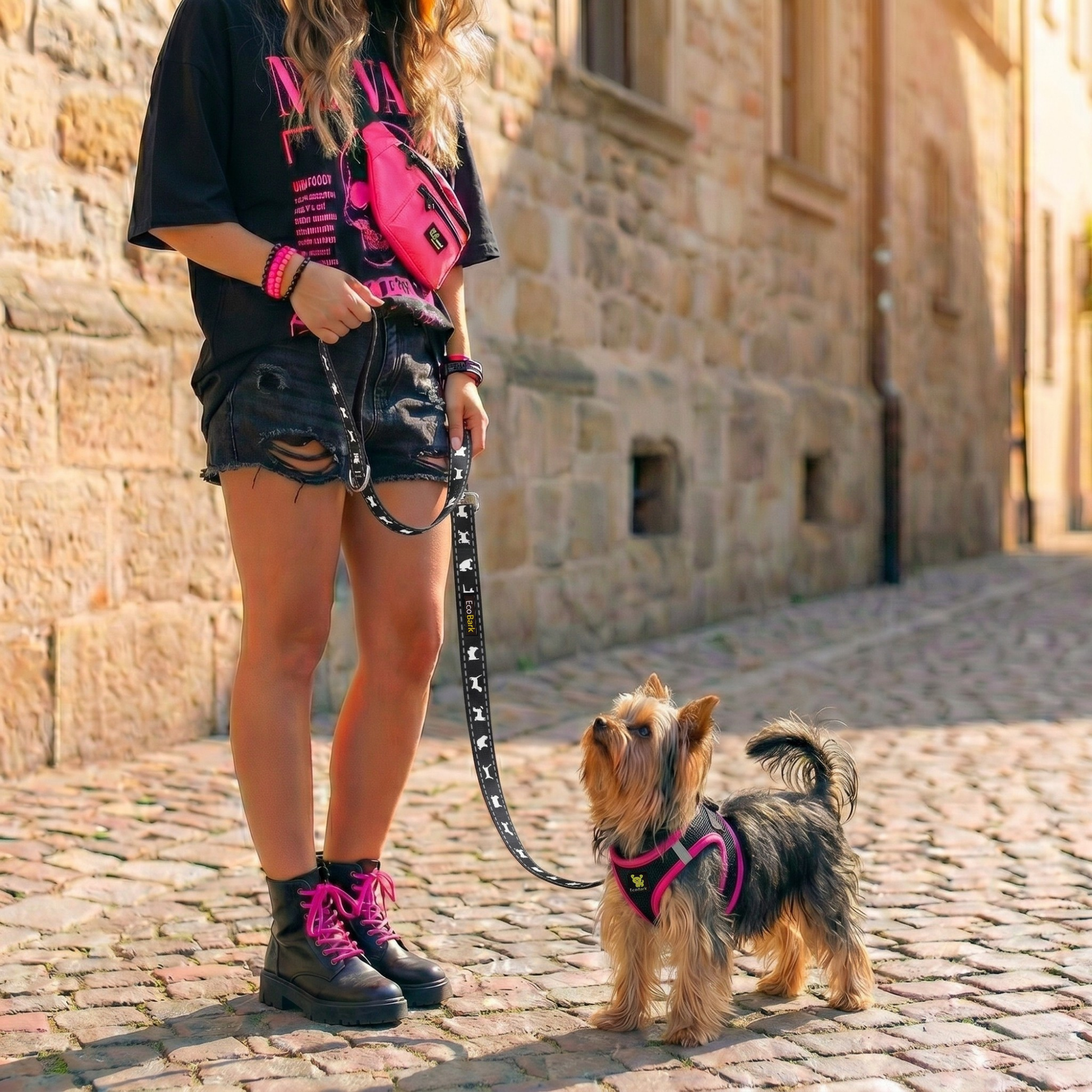 Dog Harness EcoBark Step In Harness XXXS to Small Breeds- - lifestyle product image for dog harness