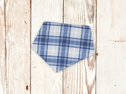 "Blue/Grey Tartan Plaid FLANNEL" Dog Bandana
